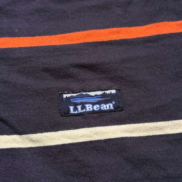 L.L. Bean Men's Rugby Traditional Fit Hoodie - Navy/Orange - Picture 3 of 6